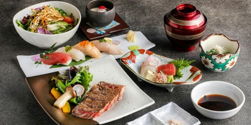 【和牛ステーキ・寿司御膳】ランチ