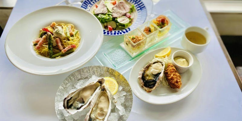【Oyster course Special】ランチ限定！生牡蠣や焼牡蠣、選べるメインなど全6品＋乾杯スパークリング