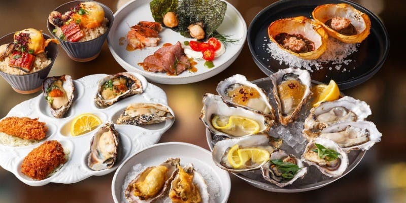 【Dinner】牡蠣三昧コースプラン　牡蠣好きにオススメ！オイスターバー定番コース＋2,728円で飲み放題も可