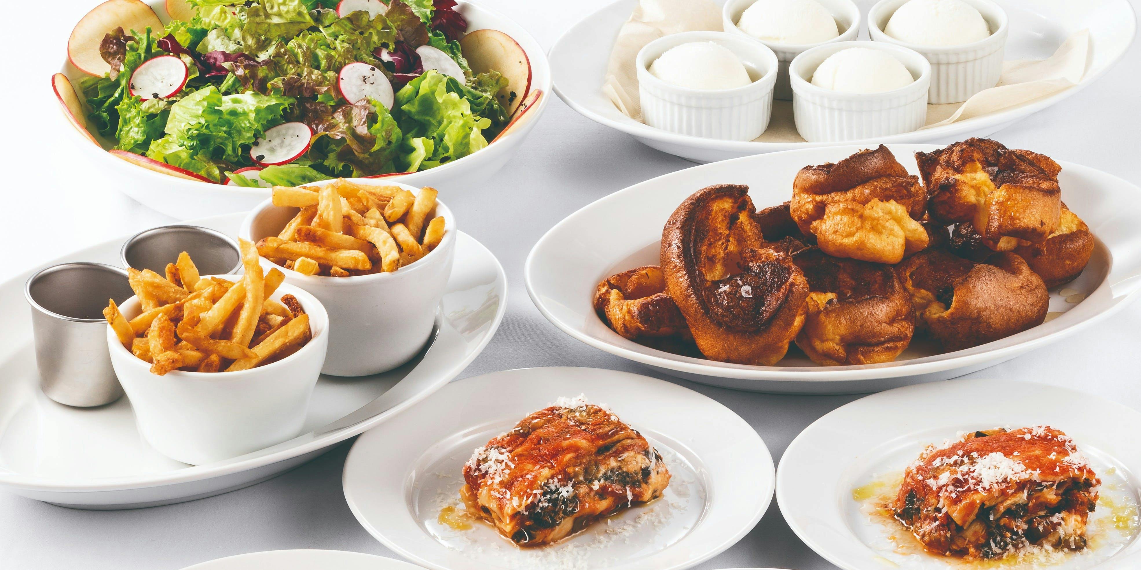 BUTTERMILK CHANNEL 原宿店 【飲み会におススメ】人気のラザニアなど全5品＋スパークリングワイン含む2時間飲み放題 ランチ