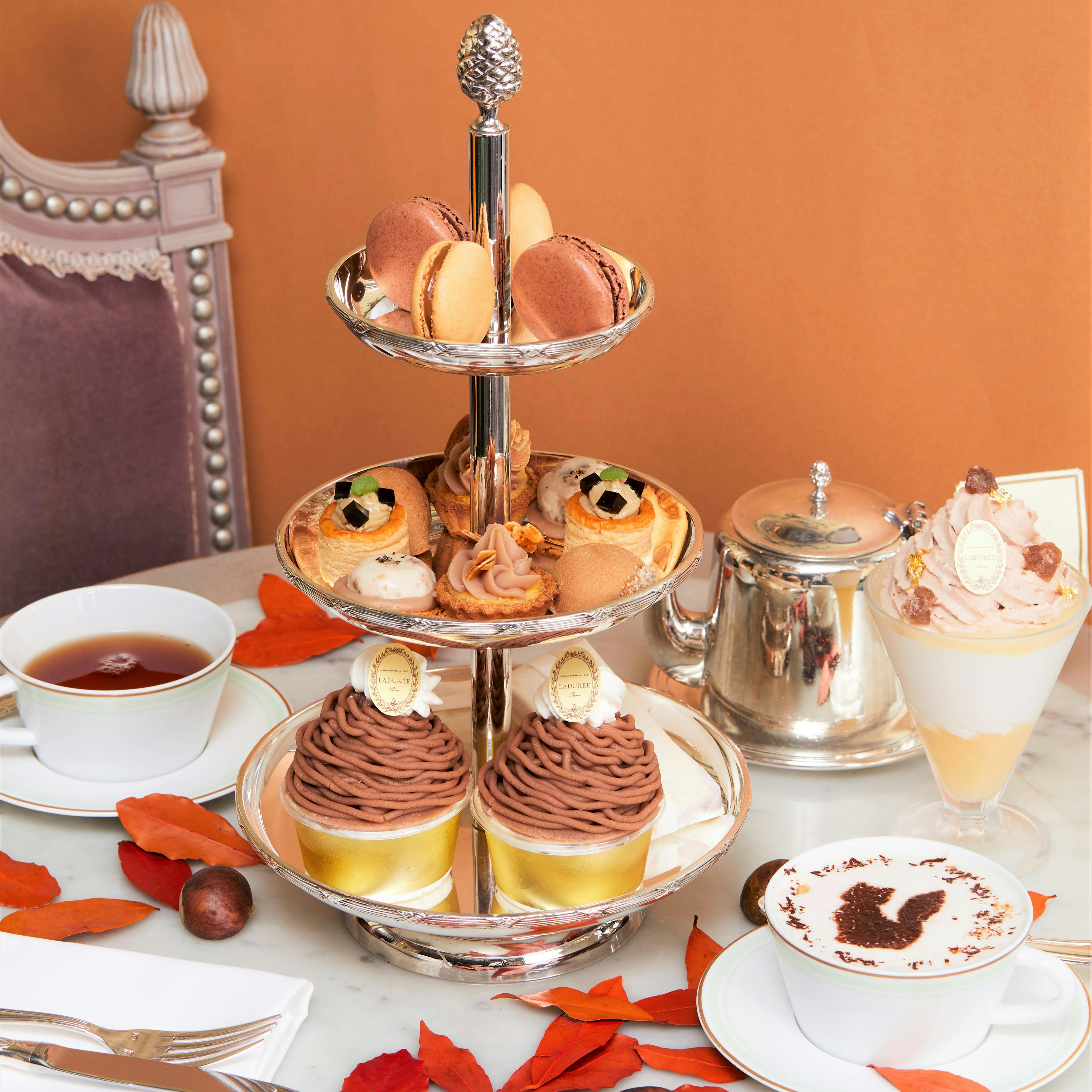 ラデュレ サロン ド テ 銀座三越店 栗尽くし Afternoon Tea Marron 期間限定ドリンク 秋季限定 ティー プラン メニュー 一休 Comレストラン