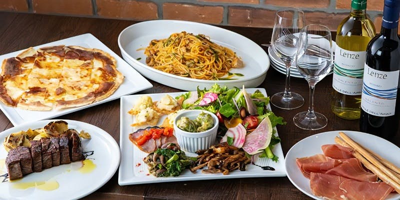 【Dinner フェスタコース】全7品＋乾杯スパークリングとカフェ付 （金曜日不可）