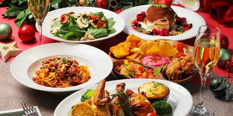 12/25まで期間限定！　クリスマスパーティーセット！　乾杯食後ドリンク付き