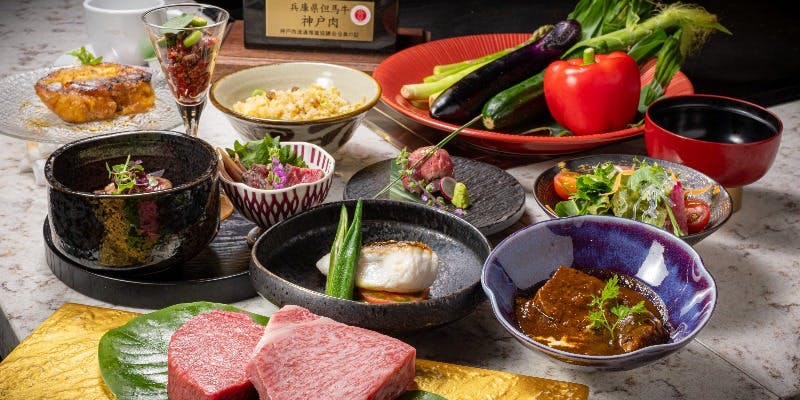 【大阪・難波で楽しむ神戸牛鉄板焼き】神戸牛尽くし特別ディナーコース