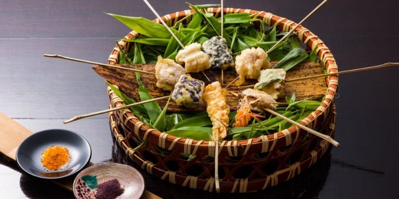 季節の串天ぷら11品を含む全5品　「楽粋膳～らくすいぜん～」