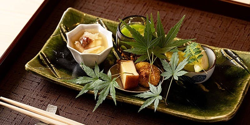 【お昼のおまかせコース】付き出し、造り、焚物、焼物、天麩羅など