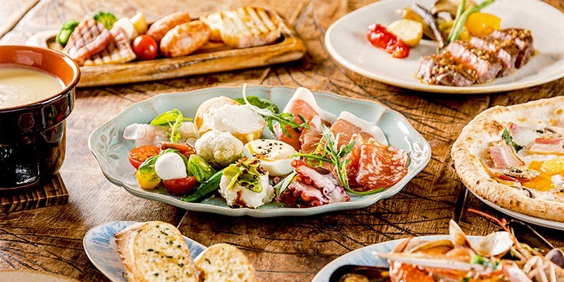 伊太利亜市場BAR 【お花の記念日プレート付】Wメイン！お肉もお魚も