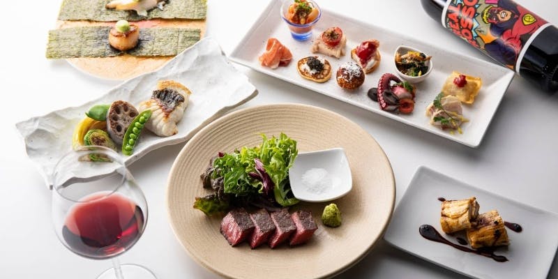 【Luxe Lunch】Wメイン産地直送鮮魚と希少部位カイノミなど全6品＋120分飲み放題付