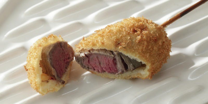 和牛の食べ比べ！A5ランク山形牛フィレ肉串カツ付き最上の全16品コース【ウェルカムドリンク付】