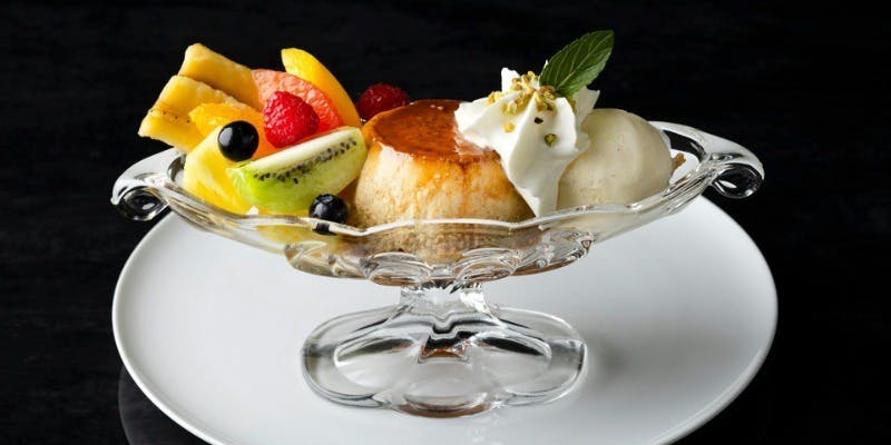 プリンアラモード＋コーヒー付き