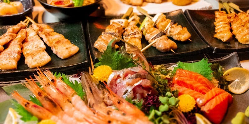 【春夏限定！Yコース】鮮魚盛り合わせ付き 焼き鶏プラン 全7品