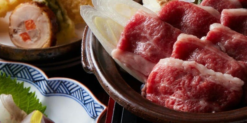 【ご接待/ご会食/神戸牛】一人一鍋　神戸牛すき焼き会席コース　（全7品）2時間飲み放題付9500円