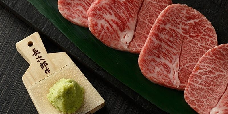 【焼き肉だんコース1】ロース肉の肉寿司、雪降り和牛3種、希少部位等9品＋選べる1ドリンク（21時以降来店）
