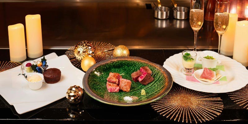 【Xmasコース  ボヌール】オードヴル三種・焼き野菜・松阪牛食べくらべなど全5品