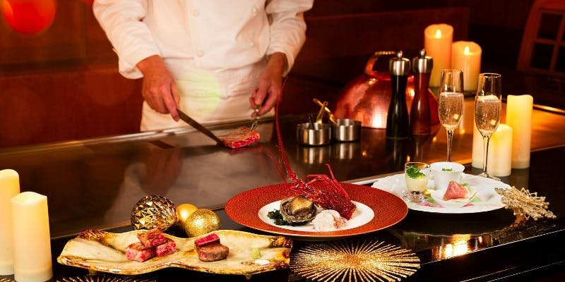 【Xmasコース  ノエル】オードヴル 三種・松阪牛食べくらべ・蝦夷鮑・伊勢海老など全5品