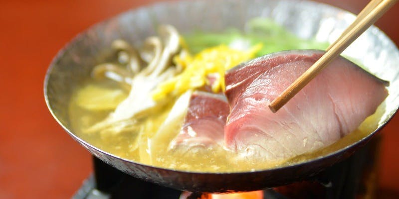 【宴会・鍋】寒ブリ出汁しゃぶ鍋コース 全6品（おばんざい・天麩羅・造り）＋飲み放題付き（12/1～1/31）