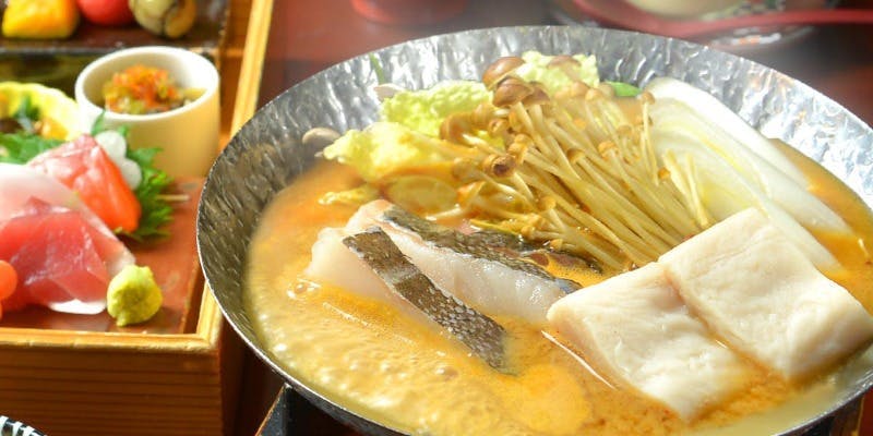 【宴会・鍋】真鱈ちり鍋コース 全6品（おばんざい・天麩羅・造りなど）＋飲み放題付き（12/1～1/31）