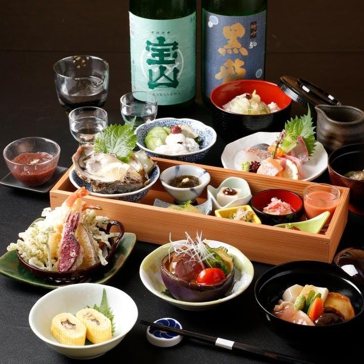 和食日和 おさけと 神楽坂 【個室・半個室確約】A5ランク和牛「山形牛」＆「のど黒姿焼き」含む全8品＋乾杯SPワイン