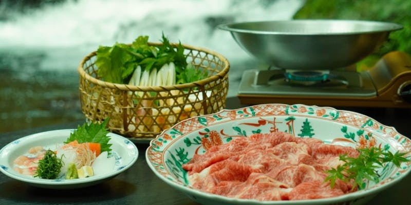 【～牛しゃぶ～】お造り、鮎の笹焼き、京野菜と厳選肉の牛しゃぶなど（川床席確約）