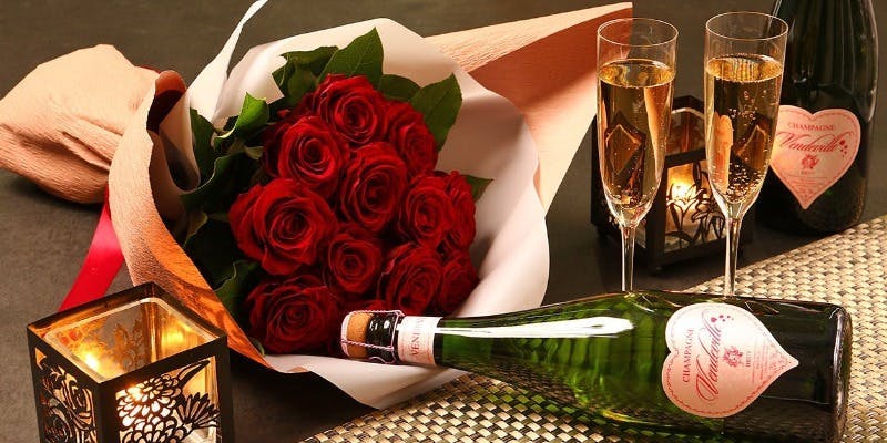 【プロポーズ】永遠～Eternal～＋薔薇の花束・ボトルシャンパン・記念写真・メッセージ付きデザート