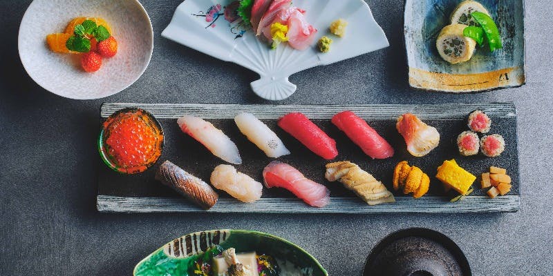 【蒼海】お造り、極上の江戸前寿司にぎり十二貫、デザートなど全7品