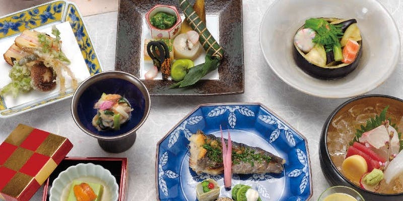 【季節の会席】前菜、季節の焼き物、季節の天ぷらなど