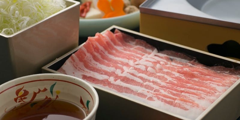 バームクーヘン豚つゆしゃぶ【伊吹】　季節の天ぷら・近江牛にぎり等7品