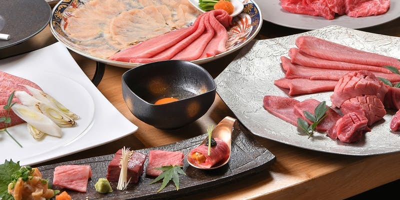 【雅コース】焼肉10種、刺身4種、特上ミスジ、選べる特上塊肉、海鮮など全14品
