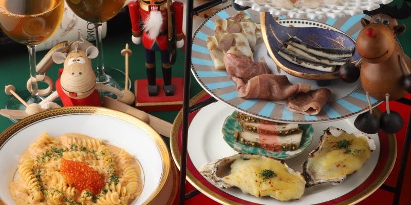 【Xmas2025】乾杯シャンパン含3Drink,蟹いくら,トリュフ黒毛和牛、（1部16時～）