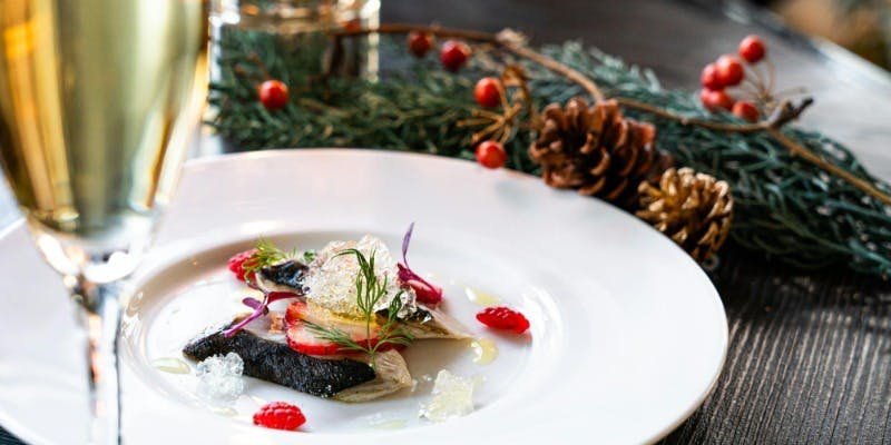【Xmas2025】魚肉料理のWメインなどクリスマスを彩るランチ＋乾杯酒＆ドリンクバー（12/24～25限定）