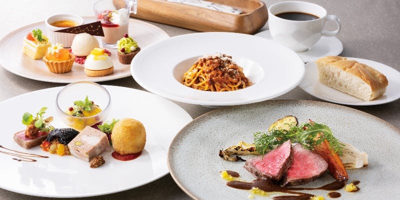 【冬ランチ】選べるパスタ・リゾット＋グリル料理のコース「ジャルディーノ」おかわり自由ドルチェ7種付き