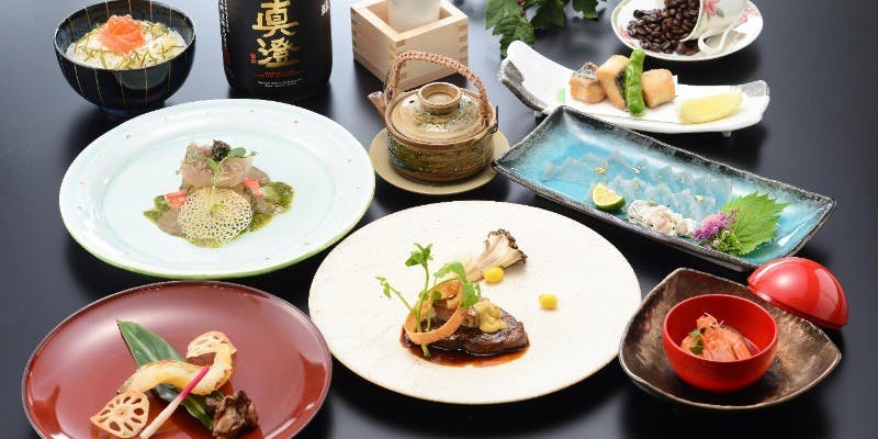 【マルス 創作和フレンチ料理～全9品～】先付、お造り、焼物などを含む和テイストフレンチコース