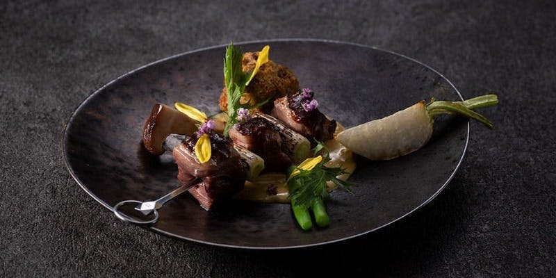 【 河内鴨のブロシェットスタイル　マーマレードソース】＋ミニブッフェ付（90分制）