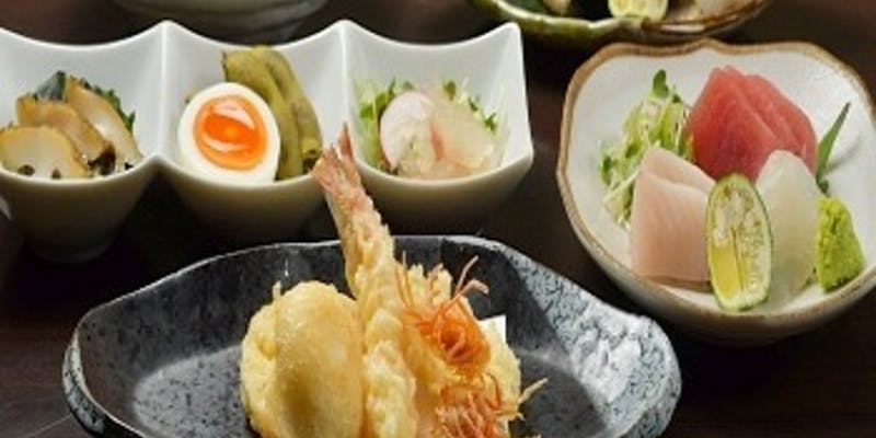 【大将おまかせコース】前菜、お造り、焼き物、天ぷらなど全8品