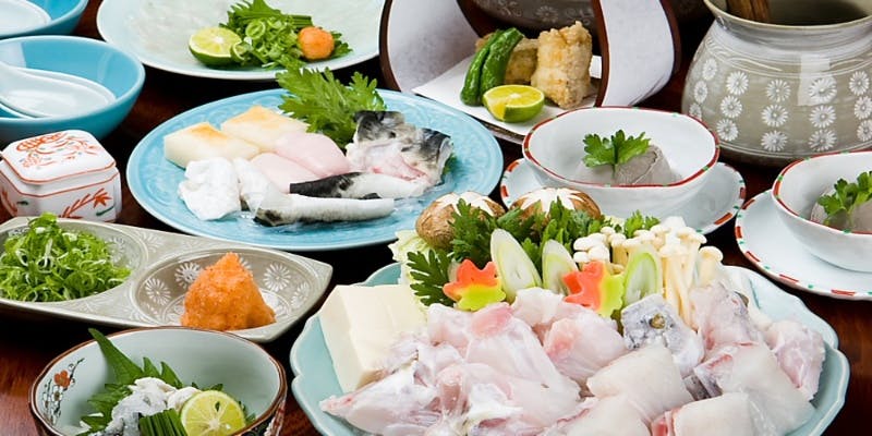 【冬の味覚】湯引き・てっさ・焼白子・唐揚げ・てっちり鍋・鍋白子など〆の雑炊までお愉しみ頂くふぐ料理！