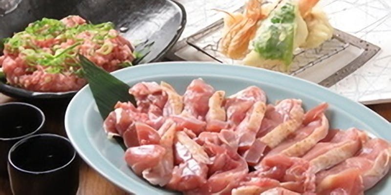 【丹波地鶏の水炊きorすき焼きコース】刺身、天ぷら3品、甘味など全5品