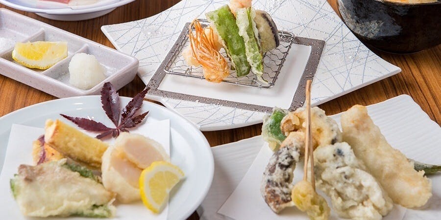 てん樹 北野坂店 【てん樹コース】お造り、天ぷら10種、デザートなど全