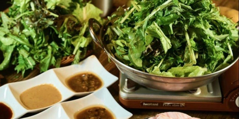 お鍋単品【農家の草鍋】旬の葉物野菜が食べ放題！ブランド豚のしゃぶしゃぶ