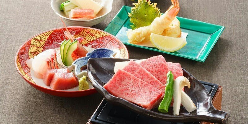 ブランド和牛陶板焼コース　～　先付・吸物・造り・煮物・和牛陶板焼・食事・デザート