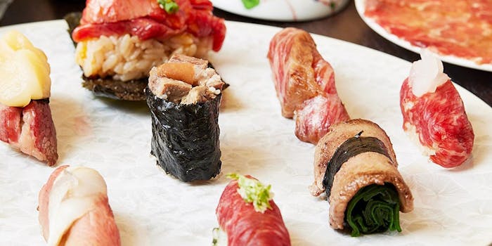 牛肉寿司 きんたん ギュウニクズシ キンタン 銀座 牛肉寿司 肉割烹 一休 Comレストラン 牛肉寿司 きんたん ギュウニクズシ キンタン 銀座 牛肉寿司 肉割烹 一休 Comレストラン