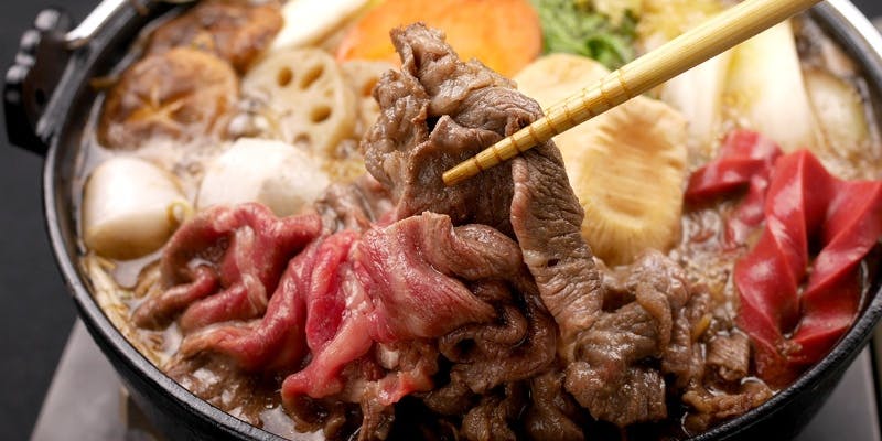A4認定近江牛「極上ロースすき焼き」「近江牛ステーキ」の肉割烹コース＋乾杯ドリンク（2名～個室可）