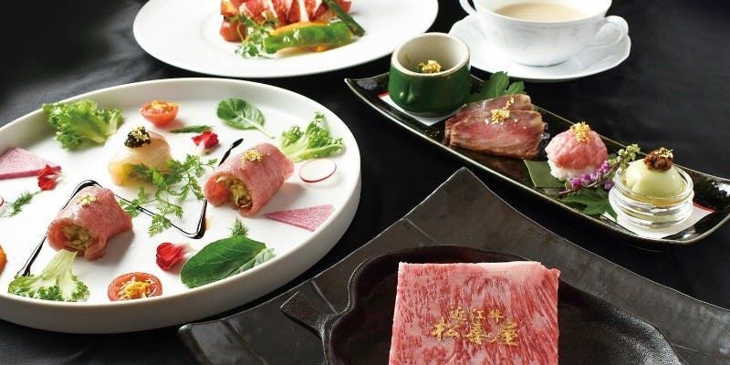 鉄板カウンターで食す、極上近江牛とオマール海老コース