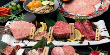 【彩コース】稀少部位3種盛り・肉寿司など全12品 - 新潟雪むろ熟成焼肉 にく稲 六本木店