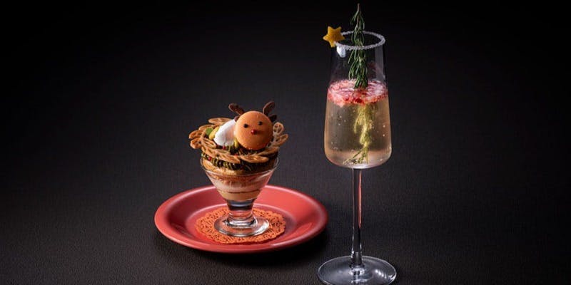 【Xmas2025】【Specialデザートセット】パリブレストパフェとクリスマスのカクテル（90分制）