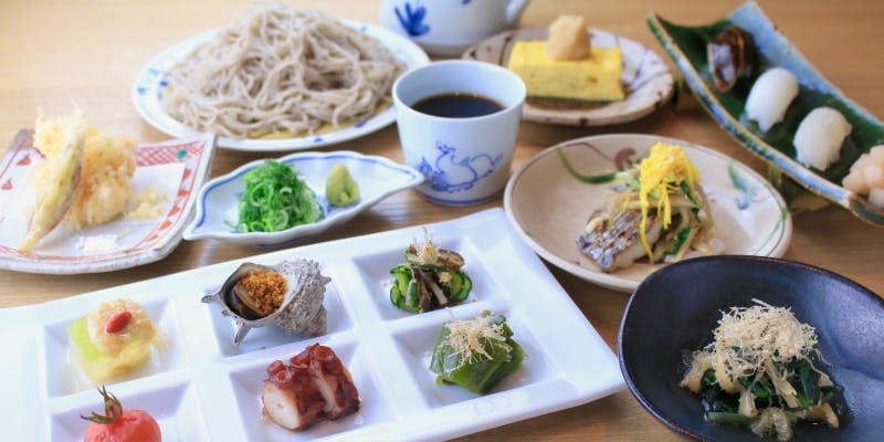 【料理長おすすめ】からすみ蕎麦、和牛や産直の海の幸などそば二種のコース　全10品（11/16販売開始）