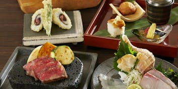 【燦コース】 ～太刀魚の吟醸蒸し・国産牛ステーキを食す夏の宴～ - 響 新宿サザンタワー店