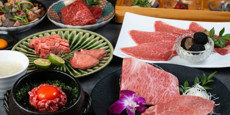 【RYUENプレミアムコース】専属の焼き師がアテンド　和牛タン、シャトーブリアンなど