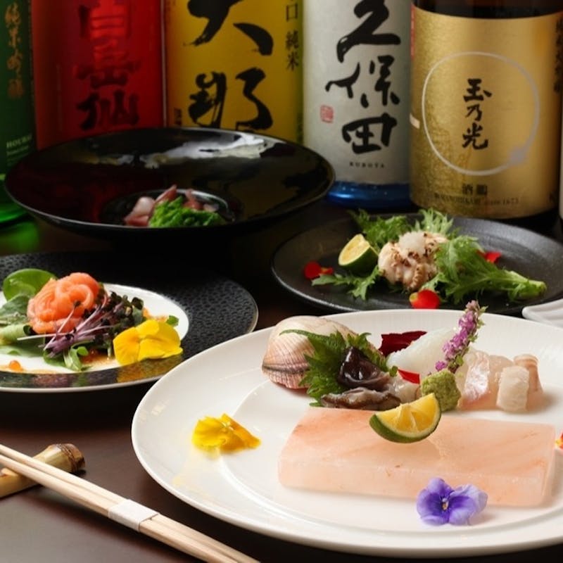 【和コース】刺身3種、焼き物、揚げ物、寿司7貫、甘味など全10品＋甘味をスペシャルデザートへ変更