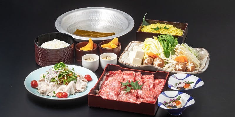 【牛しゃぶしゃぶ食べ放題・90分フリーフロー付】前菜、牛しゃぶなど全6品（リクエスト・貸切）