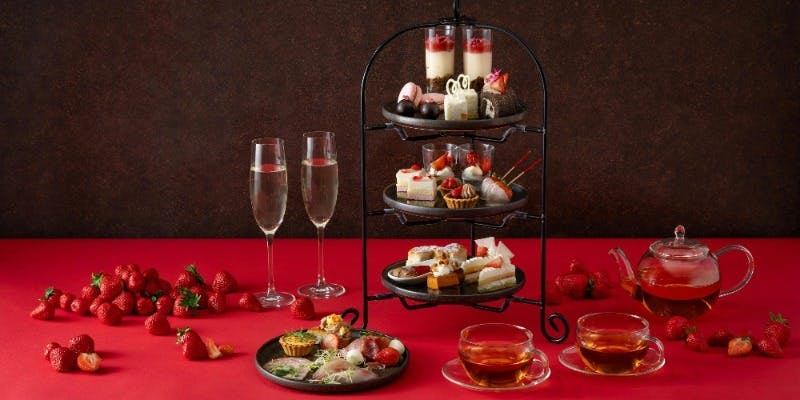 【天空のアフタヌーンティー】季節ティーフード＋スパークリングワイン含むティーフリードリンク（平日）